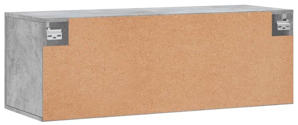 Betonszürke szerelt fa faliszekrény 100 x 36,5 x 35 cm