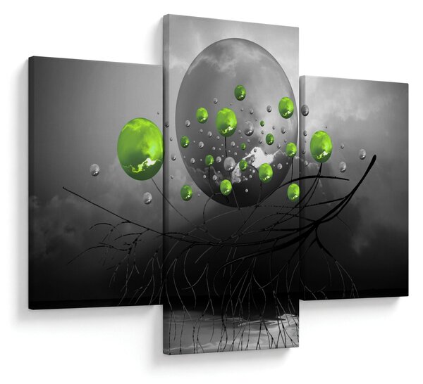 Zöld absztrakt gömbök képe (90x60 cm)