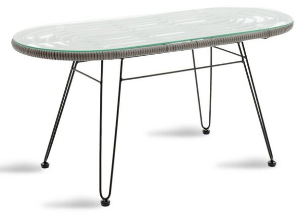 Kerti asztal Naoki, fekete - szürke, 100x45x46 cm