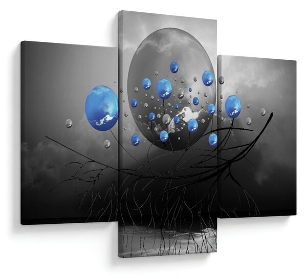 Kék absztrakt gömbök képe (90x60 cm)