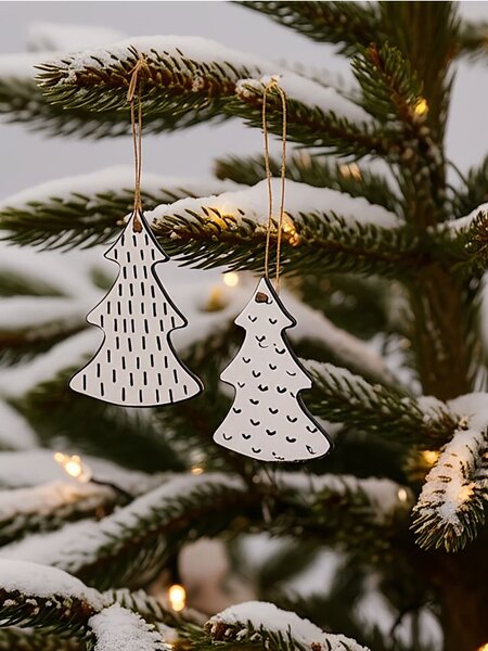 Sinsay - Karácsonyi díszek fenyőfa alakban 2 pack - többszínű