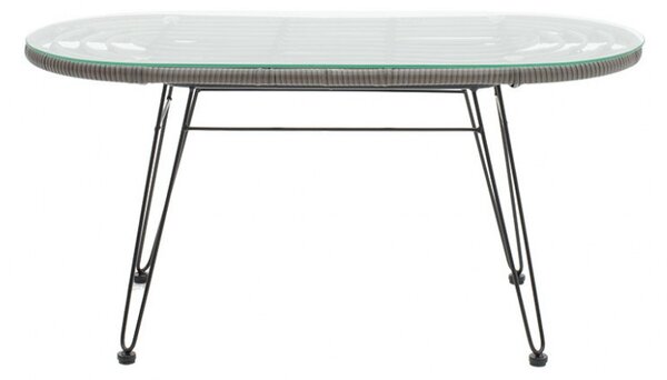 Kerti asztal Naoki, fekete - szürke, 100x45x46 cm