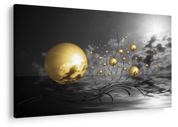 Okker gömbök képe (90x60 cm)
