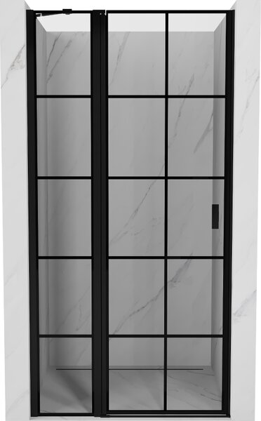 Mexen MIST, 1 szárnyú zuhanyajtó (1 db+1 db) 70x200 cm, 6 mm-es átlátszó üveg rácsmintával, balos változat, 8A4-070-000-70-77-L