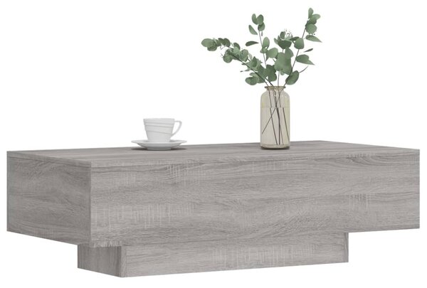 Szürke sonoma szerelt fa dohányzóasztal 100x49,5x31 cm