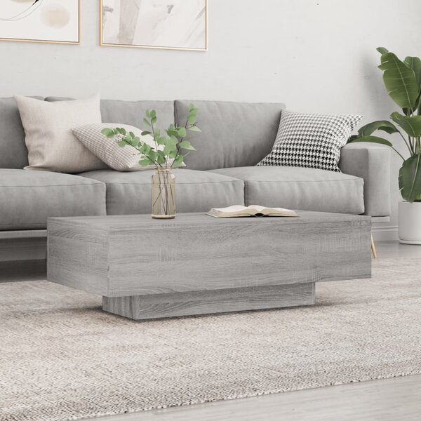 Szürke sonoma szerelt fa dohányzóasztal 100x49,5x31 cm