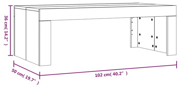 Fekete szerelt fa dohányzóasztal 102 x 50 x 36 cm