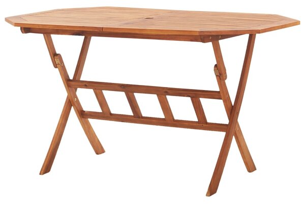 Tömör akácfa összecsukható kerti asztal 135 x 85 x 75 cm