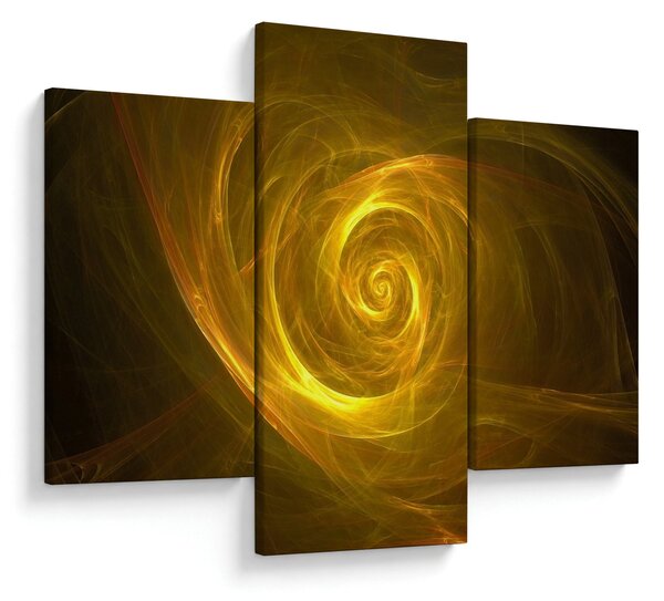 Absztrakt sárga spirál képe (90x60 cm)