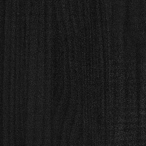 Kétszintes fekete tömör fenyőfa könyvszekrény 80 x 30 x 70 cm