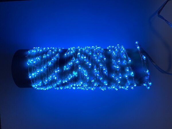 Micro LED tündérfény füzér - 6 m, 378 LED - kék