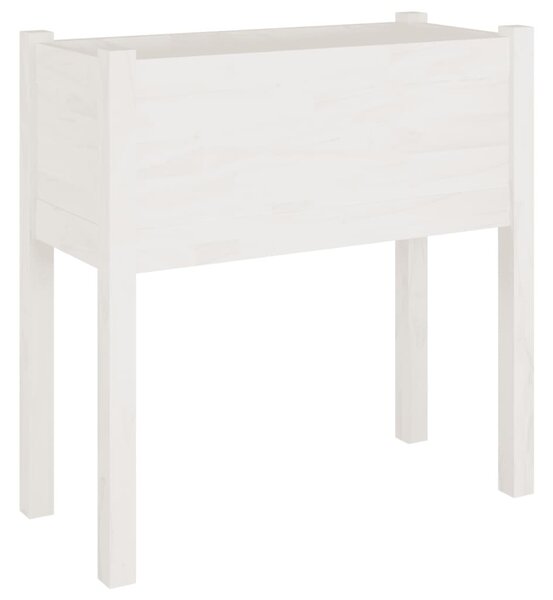 2 db fehér tömör fenyőfa kerti virágtartó 70 x 31 x 70 cm
