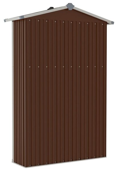 Barna horganyzott acél kerti fészer 116x45x175 cm