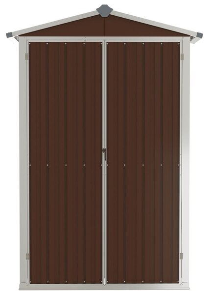 Barna horganyzott acél kerti fészer 116x45x175 cm