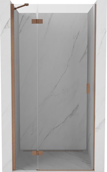 Mexen Mist-H, 1 szárnyú zuhanyajtó balos 75 cm, átlátszó üveg, matt réz profil, 8A5-075-000-65-00-L