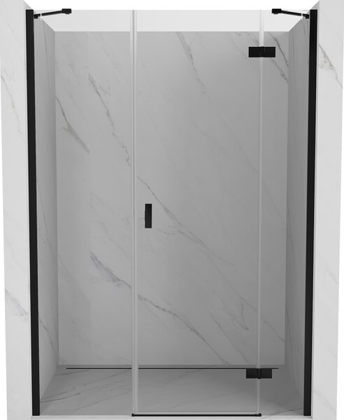 Mexen Mist-H, egyszárnyú zuhanyajtó jobb oldali 120 cm, átlátszó üveg, fekete profil, 8A5-120-001-70-00-P