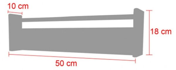 Fogas, Dorian, natúr-világoskék, 50x10x18cm