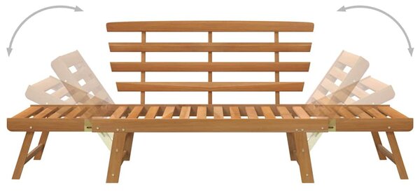 2 az 1-ben tömör akácfa kerti pad 190 cm