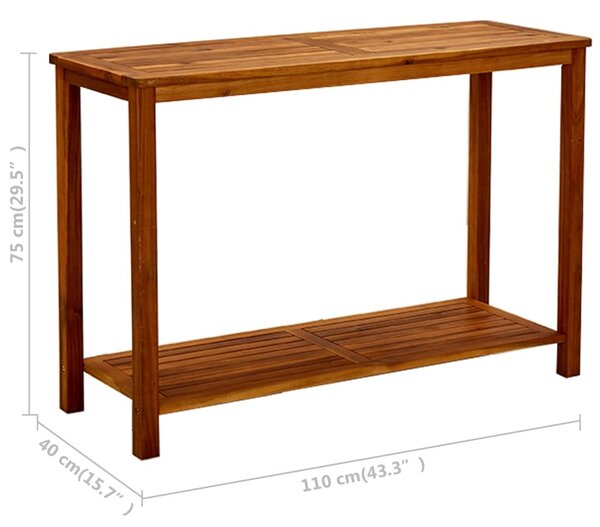 Tömör akácfa kerti tálalóasztal 110 x 40 x 75 cm