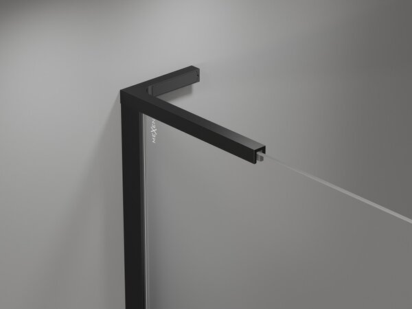 Mexen Mist L ötszögletű aszimmetrikus balra nyíló zuhanykabin 80 x 100 cm, fekete keret, fekete - 8A8L-080-100-70-70-L