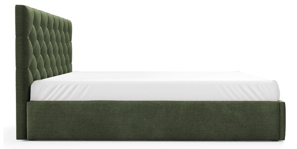 BEST 4 kárpitozott franciaágy ágyneműtartóval 160x200 - zöld