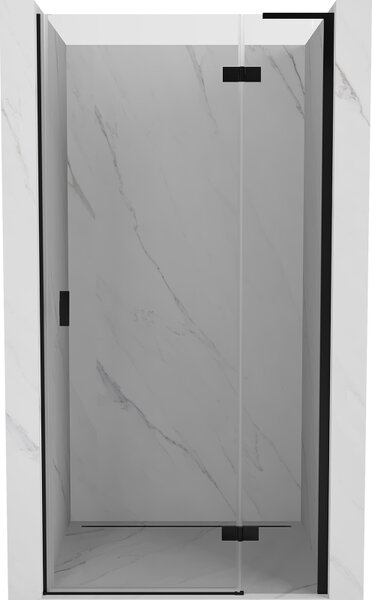 Mexen Mist-H L, egyszárnyú zuhanyajtó jobb oldali 70 cm, átlátszó üveg, fekete profil, 8A5L-070-000-70-00-P