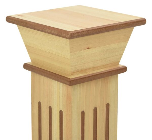 Klasszikus faszínű MDF szögletes oszlop virágállvány 17x17x66cm