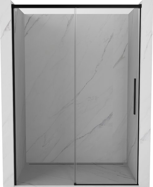 Mexen Rox, tolóajtó zuhanykabinhoz 140 cm, átlátszó üveg, fekete profil, 8C2-140-000-70-00
