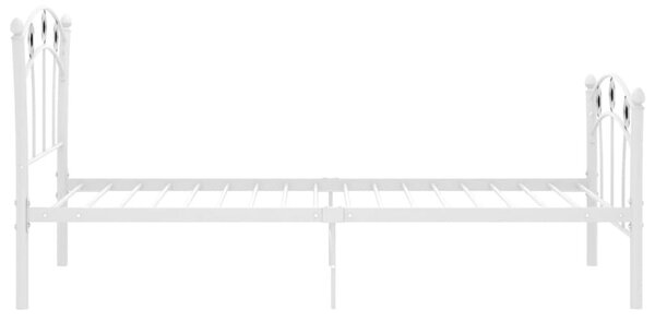 Fehér fém ágykeret focis dizájnnal 90 x 200 cm