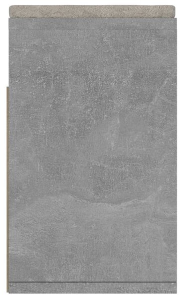 Betonszürke szerelt fa cipőtároló pad párnával 104 x 30 x 49 cm