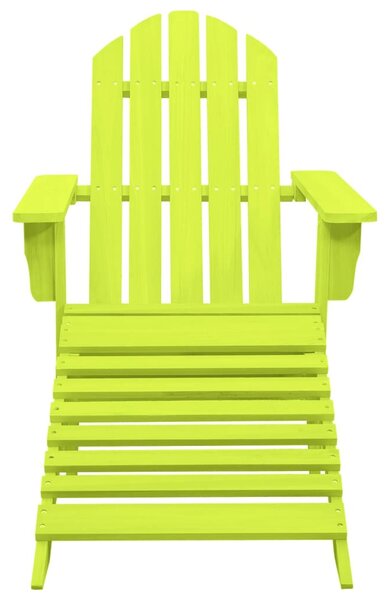 VidaXL zöld tömör fenyőfa kerti Adirondack szék zsámollyal