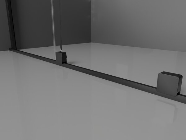 Mexen Velar, zuhany paraván tolóajtóval Walk-in 70 x 200 cm, 8mm szürke üveg, fekete matt, 871-070-000-43-70