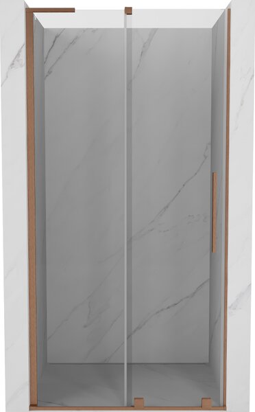 Mexen Velar L, tolózuhanyajtó nyitáshoz 90 cm, 8mm átlátszó üveg, réz matt, 871-090-003-01-65