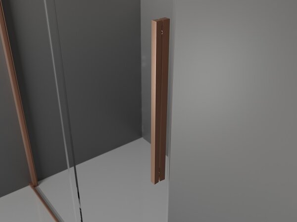 Mexen Velar L, tolózuhanyajtó nyitáshoz 90 cm, 8mm átlátszó üveg, réz matt, 871-090-003-01-65