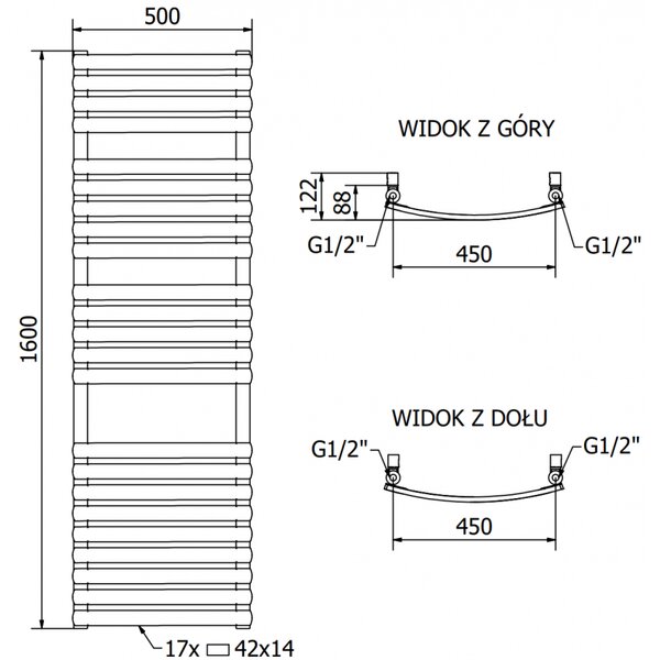 Mexen, Mexen Bachus elektromos melegítő 1600 x 500 mm, 900 W, fehér - W109-1600-500-2900-20