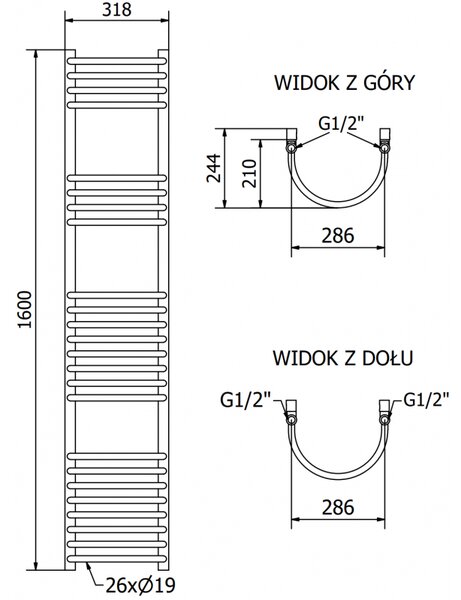 Mexen Eros elektromos radiátor 1600 x 318 mm, 600 W, fehér - W112-1600-318-2600-20