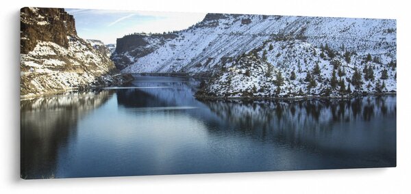 Kép - téli táj tóval (120x50 cm)