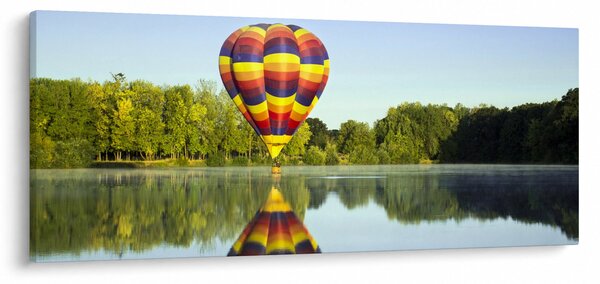 Hőlégballon a tónál képe (120x50 cm)