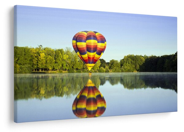 Hőlégballon a tónál képe (90x60 cm)