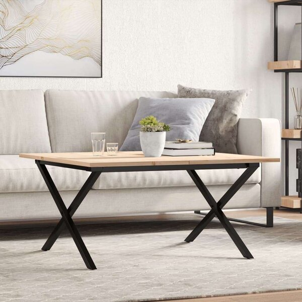 VidaXL Fenyőfa Dohányzóasztal - X-váz - 90x90x45 cm