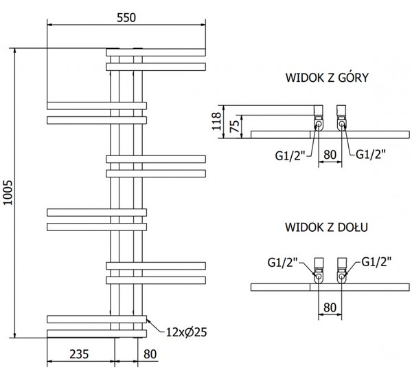 Mexen Jari elektromos radiátor 1005 x 550 mm, 300 W, fekete - W115-1005-550-2300-70