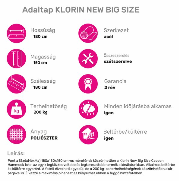 KONDELA Lógó hintaszék, zöld, KLORIN NEW BIG SIZE