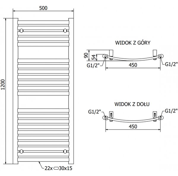 Mexen, Mexen Helios elektromos melegítő 1200 x 500 mm, 600 W, fehér - W103-1200-500-2600-20