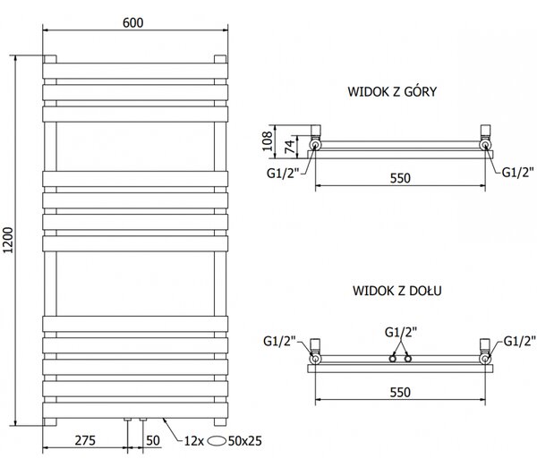 Mexen, Mexen Jowisz elektromos melegítő 1200 x 600 mm, 600 W, fehér - W107-1200-600-2600-20