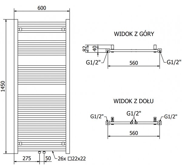 Mexen Pluton, elektromos fűtőelem 1450x600 mm + fűtőrúd 900 W, fehér, W106-1450-600-2900-20