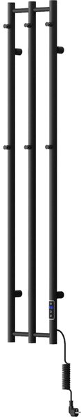 Mexen Pino, elektromos fűtőelem törülközőtartóval 1405x242 mm, 200 W, fekete, W301-1405-242-00-70