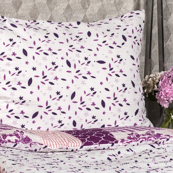 4Home Patchwork violet krepp ágyneműhuzat, 140 x 200 cm, 70 x 90 cm