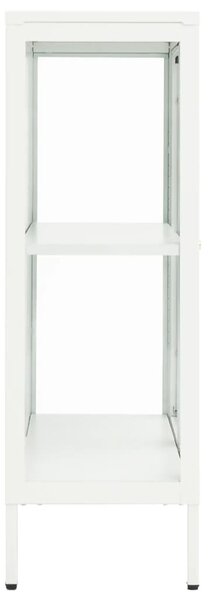 Fehér acél és üveg tálalószekrény 75 x 35 x 105 cm