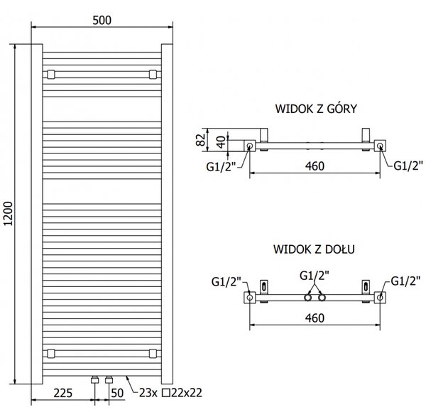 Mexen Pluton, elektromos fűtőelem 1200x500 mm + fűtőrúd 600 W, fehér, W106-1200-500-2600-20