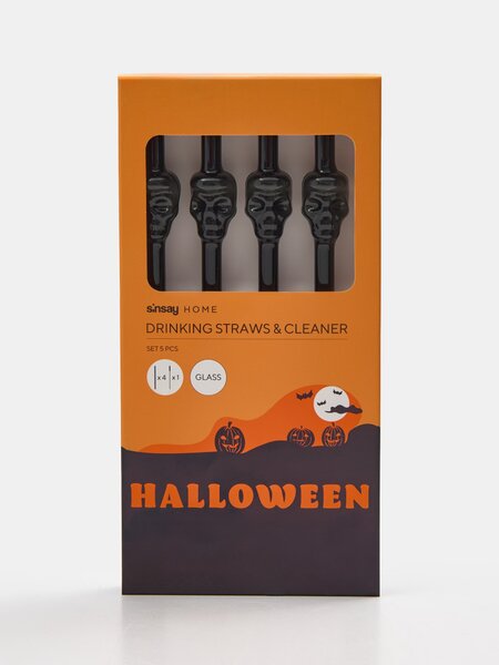 Sinsay - Szívószál készlet tisztítóval 5 pack - fekete
